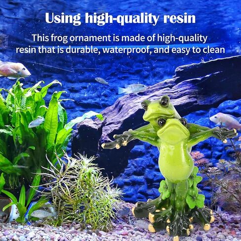 Resin Frog Statue Ornament for Aquarium - Underwater Landscape Figurine Decoration and Hiding Place for Fish Tank in Saudi Arabia