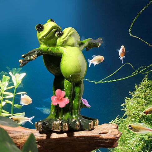Resin Frog Statue Ornament for Aquarium - Underwater Landscape Figurine Decoration and Hiding Place for Fish Tank in Saudi Arabia