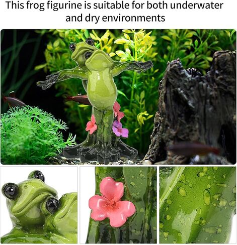 Resin Frog Statue Ornament for Aquarium - Underwater Landscape Figurine Decoration and Hiding Place for Fish Tank in Saudi Arabia