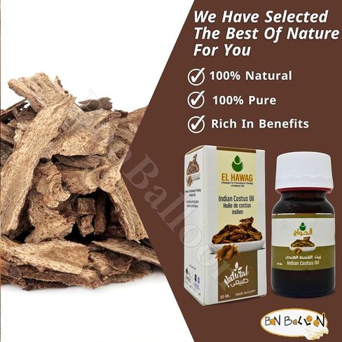 عبوة واحدة من زيت القسط الهندي النقي والطبيعي المعصور على البارد، الحواج، خام طبيعي مركز، مثالي طازج للجسم والبشرة، بدون إضافات، غير معدل وراثيًا، كوشير حلال (1 أونصة / 30 مل) in Saudi Arabia