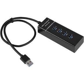 4 Port USB HUB, USB3.0 with 3-Foot Extension Cable Charging Hub Adapter USB C Charging Port Converter Adapter Charging Dock Station Ultra-Thin for Phone/Tablet/PC/Windows