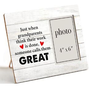 Great Grandparents Gifts, Great Grandparents Baby Announcement, Great Grandparents Wood Photo Frame, Great Grandma Grandpa Gifts (for 4x6 Photo)