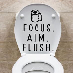 Toilet Rules Decals Quotes“Aim Focus Flush"Humorous Sayings