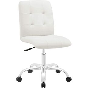 Modway Prim Ribbed Armless Mid Back Swivel Conference Office Chair In Black