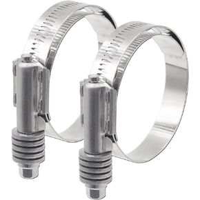 ISPINNER 2 Pack Heavy Duty Worm Gear Clamps, Adjustable Range 57-79mm(2-1/4"-3-1/8") Stainless SteelHose Clamps for Water Pipe, Plumbing, Automotive and Mechanical Application