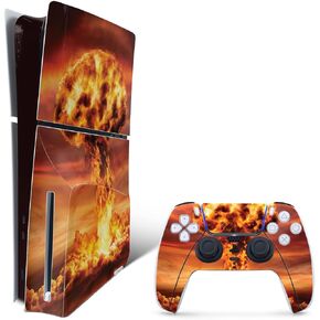MightySkins Skin Compatible with Playstation 5 Slim Disk Edition Bundle - Fallout | Protective, Durable, and Unique Vinyl Decal wrap Cover | Easy to Apply | Made in The USA