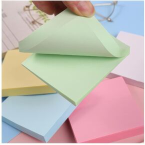 qiqinyang Non-Marking Tearable Office Sticky Notes – 12 Packs of Colorful Self-Adhesive Sticky Notes, 100 Pages Per Pack, Compact 3 * 3 Size – Ideal for Office & Personal Use