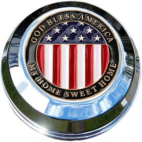 Indian Gas Cap Coin Mount Set with American Flag for Chieftain, Chief Classic, Chief Vintage, Dark Horse, Roadmaster