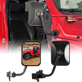 SUNPIE Mirrors Doors off Compatible with Jeep Wrangler JL/JLU 2018-2024 and Jeep Gladiator (JT) 2019-2024, Doorless Mirrors for JL without Door, NOT for JL 4XE