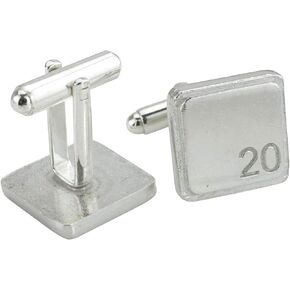 Square Cufflinks with ‘20’ Engraved - 20th Anniversary