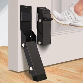 Door Stoppers Adhesive, Kick Down Door Stop Holder Keep Door Open, Door Stops for Bottom of Door, One Touch Rubber Doorstop, Self-Adhesive or Screw Easy Install, Upgraded Anti-Slip Rubber