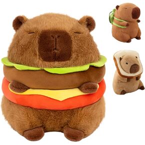 Cute Capybar Stuffed Animals with Wearable Toast headsetwear Capybar, Gifts for Kids (11 in Bread Capybar)