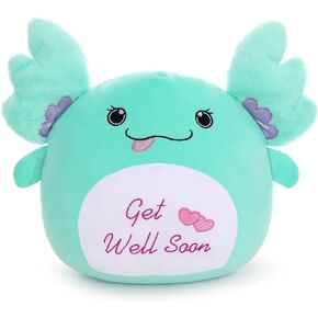 18" Get Well Soon Axolotl Plush Pillow - Get Well Soon Axolotl Stuffed Animal - Plush Toy Gifts for Women - Feel Better Gifts for Kids Women