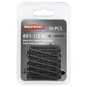 #10 x 3/4" Black Wood Screw, Phillips Drive Round Head Screws, Black Zinc Plated Carbon Steel, Pan Round Head Self Tapping Screws, M5 x 20mm Black Round Head Wood Screws, 10 x 3/4-Inch, 75Pcs