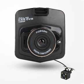 Vehicle blackbox DVR,Dash Camcorder, 1080P Full HD Dash Cam, 2.4 inch Screen, Dual Lens, 5 Meters Cable to Rear Camera,Night Vision, 170° Wide Angle, Loop Recording
