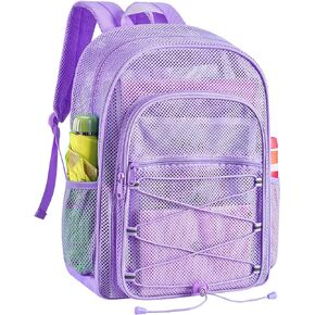 Busiuw Heavy Duty Mesh Backpacks for Adults, Large Capacity Mesh Bookbag | Lightweight College Student See Through Bags with Paddle Straps for Swimming, Fitness, Sports in Saudi Arabia