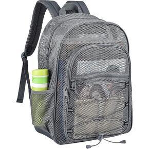 Heavy Duty Mesh Backpacks for Adults, See Through Backpack with Adjustable Straps, Mesh Bags for Swimming(Purple) in Kuwait