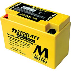MotoBatt DB Electrical MBT9B4 New Battery For Motobatt 9Ah, Yam-R7 1999, Tx660X, R, Z (Eu) 04-13, Mt-03 06-13, Yzf-R6, R6S 01-09, Yp400 Majesty 04-14, Yfm70R Raptor 06-14 CT9B4 YT9B-BS