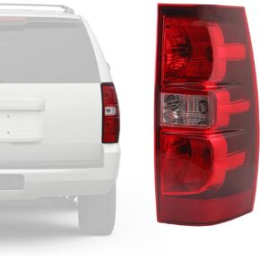 CARMOCAR Tail Lights Assembly Driver Side with Bulbs Compatible With 2007-2013 Chevy Suburban 2500,2007-2014 Chevy Suburban 1500,Tahoe Suburban GM2801196 25862702 Left Tail Light Rear Lamp