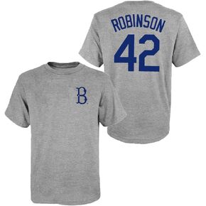 Outerstuff Jackie Robinson Brooklyn Dodgers #42 Youth Boys Player Name & Number T-Shirt