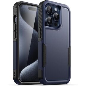 JETech Case for iPhone 15 Pro 6.1-Inch, Heavy Duty Dual-Layer Rugged Protection, Shockproof Protective Tough Phone Cover with Matte Back (Black)