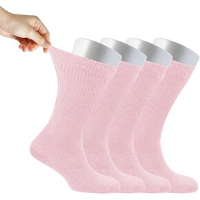 Cosyfeel® Women Loose Diabetic Crew Socks 4-Pair Super Soft Bamboo Viscose Material Durable with Seamless Toe Non-Binding Top