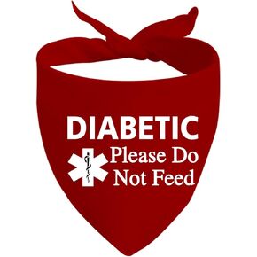 JXGZSO 1 Piece Diabetic Please Do Not Feed Dog Bandana Diabetic Dog Scarf (Diabetic Not Feed D)