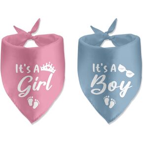 2 Pack It's a Boy It's a Girl Gender Reveal Baby Announcement Dog Bandana for Dogs Pet Accessories for Dog Lovers Pregnancy Reveal Ideas
