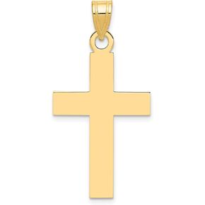 Avariah Solid 14k Yellow Gold Polished Cross Charm - 31mm