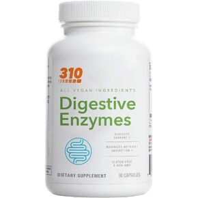 310 Nutrition Digestive Enzyme (90CT) | Multi-Enzyme with Lactase to Help Support Body's Digestion | Provides Support for Digestive Comfort from Bloating