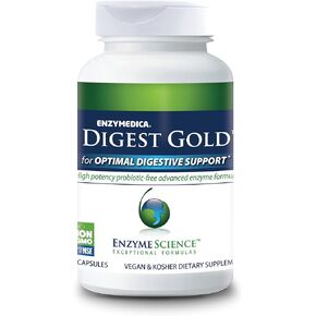 Digest Gold, 90 Capsules - Maximum Strength Vegan Enzyme Supplement for Better Digestion with Amylase, Lipase and Protease