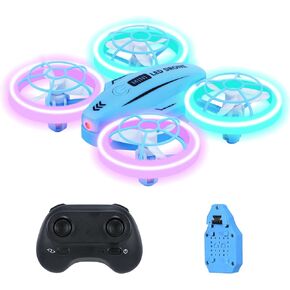 Mini Drone for Kids, Colorful LED RC Drone Quadcopter for Beginners with Headless Mode, 360 Flips, Altitude Hold, 3 Speeds Mode,Full Propeller Protect,Toys Gifts for Boys Girls,Yellow