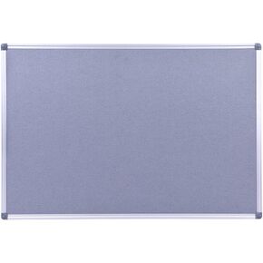 Aluminum Framed Wall- Mounted 48 x 36 Inch Large Fabric Bulletin Board Message Memo Pin Board for Home Office School, Grey