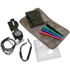 Compass Navigation Kit - Traditional Military Lensatic Compass - Everything Needed to Get Started in Compass Land Navigation