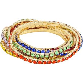 مجموعة أساور مطاطية بألوان قوس قزح مكونة من 6 قطع من جيس للنساء in Kuwait