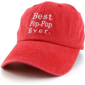Trendy Apparel Shop Best Pop Pop Ever Embroidered Soft Fit Washed Cotton Baseball Cap