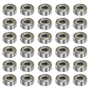 16pcs 605ZZ Deep Groove Ball Bearings 5mm Bore 14mm OD 5mm Thick Carbon Steel Double Shielded Z1 Bearing for Motors