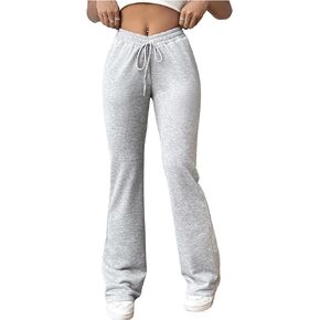 Women's High Waisted Crossover Flare Leg Sweatpants Baggy Drawstring Athletic Joggers Casual Workout Yoga Pants