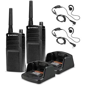 2 x Motorola RMU2040 On-Site 2-Way Radio (RMU2040) + 2 x Motorola HKLN4604 PTT Earpiece - 2 Pack with Mic Bundle