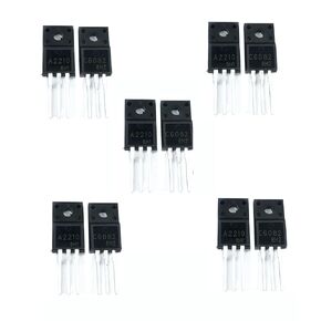 10Pcs A2210 C6082 (5pcs 2SA2210 + 5pcs 2SC6082) TO-220F Plastic Package Printer Pair Tube New