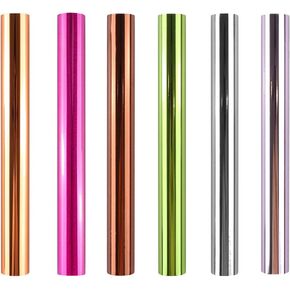 6 Color Metallic Foil Paper for Arts & Crafts,Classroom Activities & Artists Toner Reactive Foil Roll 7.6"x196" Foil Color Cardstock Paper for DIY Card,Invitation and Scrapbook Paper Art and Craft