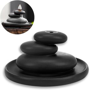 ZORZA 1Pcs Zen Stone Backflow Incense Holder Ceramic Waterfall Incense Burner Home Decor Tea Ceremony Decoration