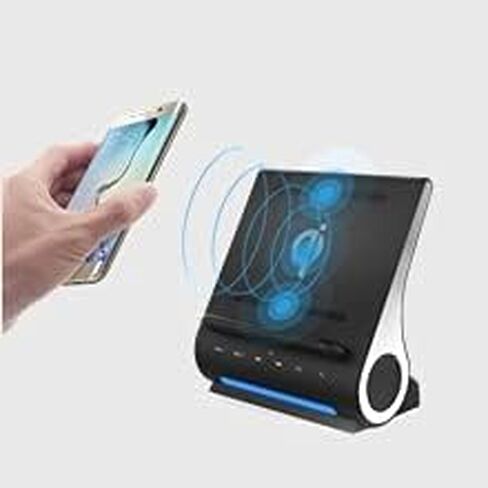 15 Watts Fast Qi Wireless Charging Sound Hub Bluetooth Speaker Upgraded Mic handsfree for iPhone 14/13 / 12/11 /X and Samsung S22/S21/S20 in Kuwait