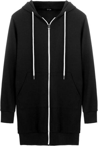 GIVON Womens Zip Up Long Tunic Hoodie Sweatshirt Lightweight Regular Fit Jacket with Pockets in Saudi Arabia