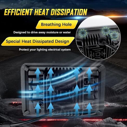 مصابيح أمامية LED 4×6 معتمدة من وزارة النقل H4651 H4652 H4656 بديلة مناسبة لـ Peterbilt 379 Kenworth Freightinger Probe Oldsmobile Cutlass... (Style-A) in Kuwait