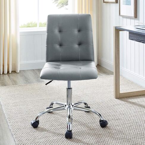 Modway Prim Ribbed Armless Mid Back Swivel Conference Office Chair In Black in Saudi Arabia