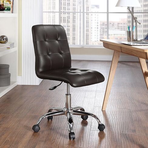 Modway Prim Ribbed Armless Mid Back Swivel Conference Office Chair In Black in Saudi Arabia