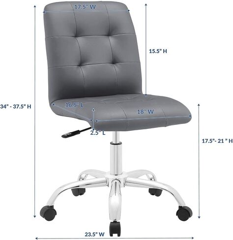 Modway Prim Ribbed Armless Mid Back Swivel Conference Office Chair In Black in Saudi Arabia