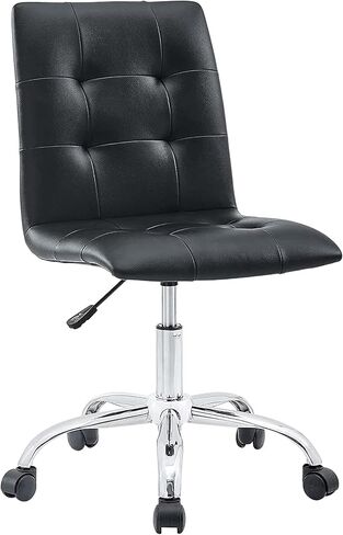 Modway Prim Ribbed Armless Mid Back Swivel Conference Office Chair In Black in Saudi Arabia