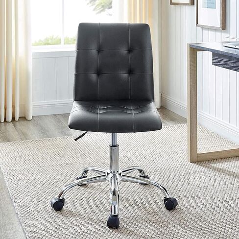 Modway Prim Ribbed Armless Mid Back Swivel Conference Office Chair In Black in Saudi Arabia